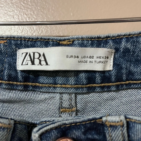ZARA Jeans Raw Hem Size 2 - Picture 3 of 6